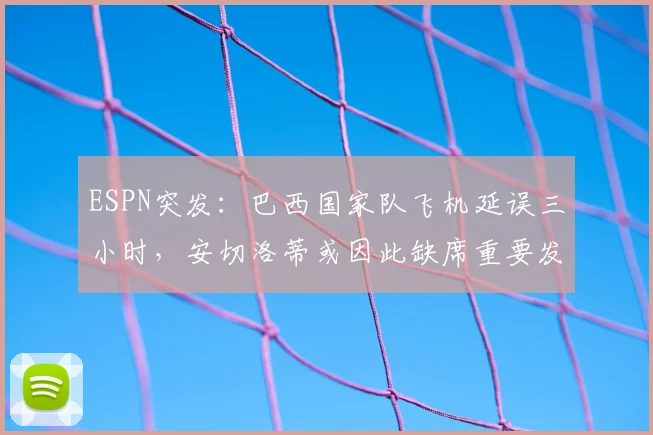 ESPN突发：巴西国家队飞机延误三小时，安切洛蒂或因此缺席重要发布会，2026年征程蒙上阴影？